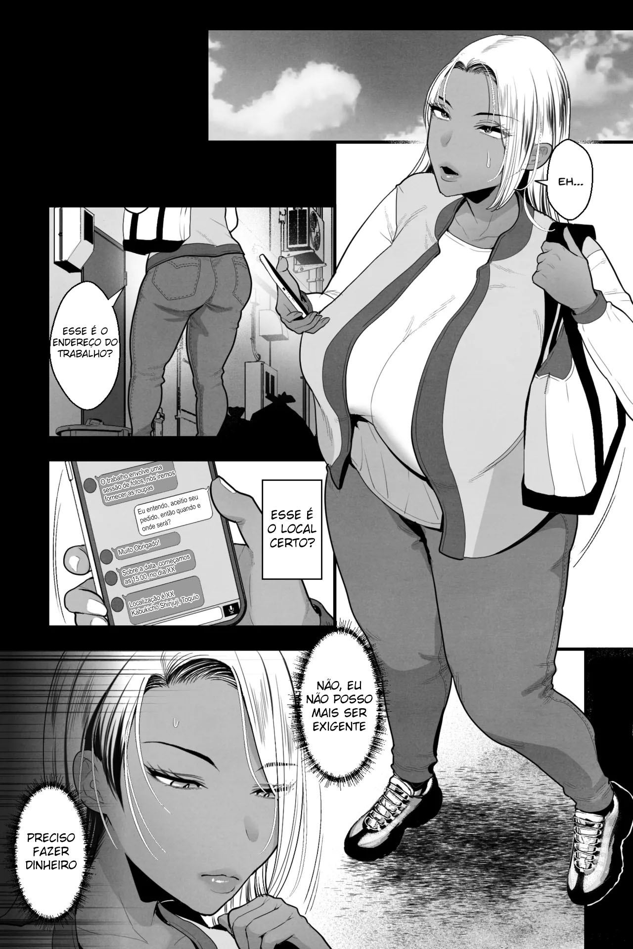 Ler Uma Mãe Gyaru Loira e Bronzeada é Enganada em um Bico Ilegal e Acaba Gravando um Vídeo Pornô Com o Próprio Filho Capitulo 1 Page 2